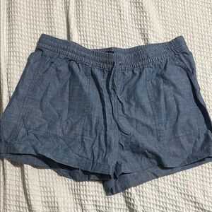 J. Crew Blue Cargo Shorts Relaxed Fit Elastic Waistband